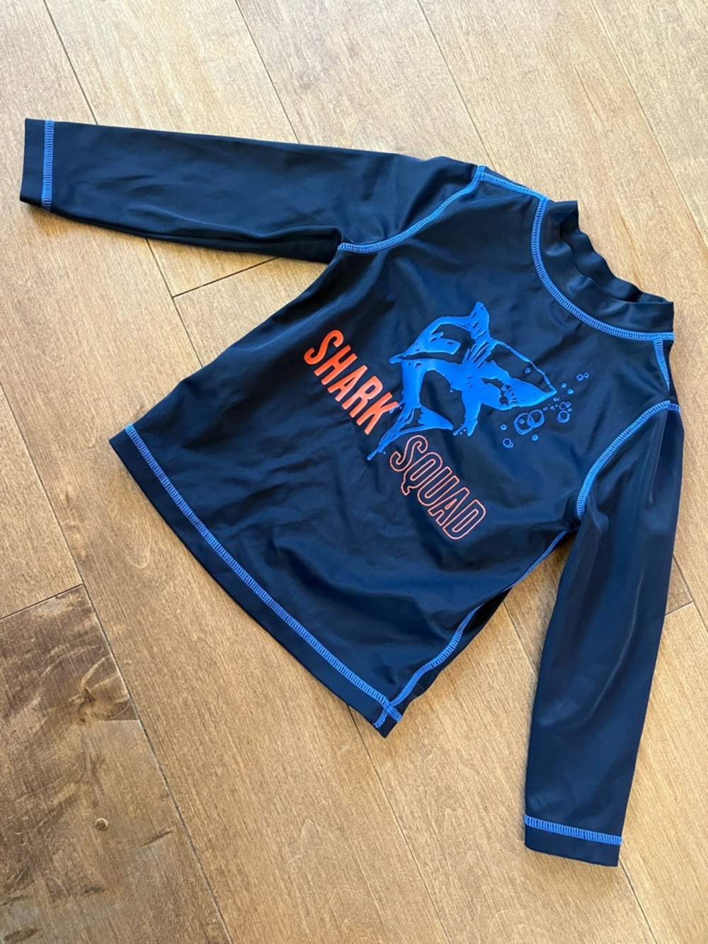 Boys' Navy Shark Squad Long Sleeve Rash Guard